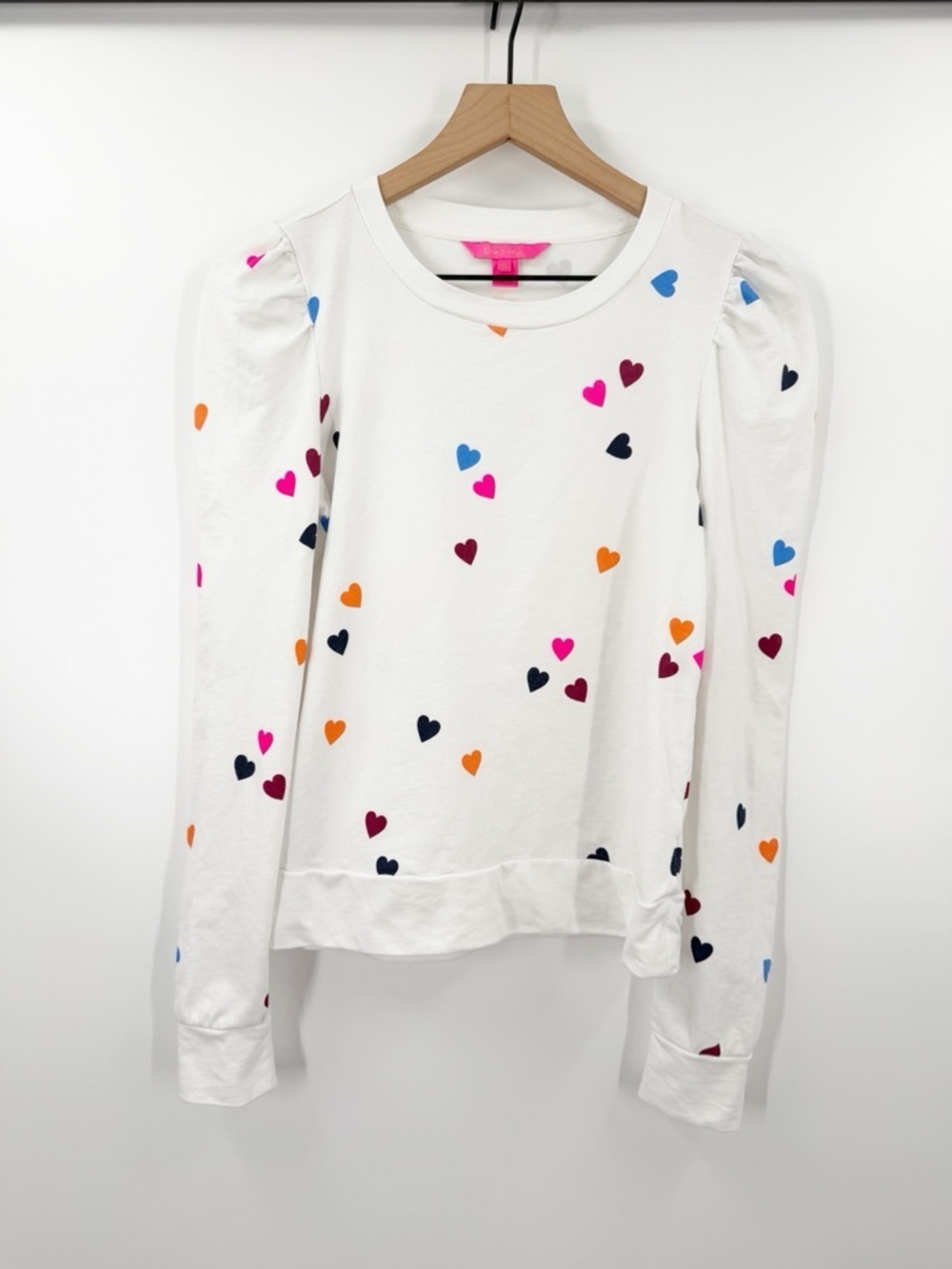 Lilly Pulitzer White Multicolor Hearts Jansen Sweatshirt